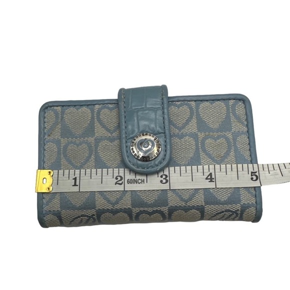 BRIGHTON Blue Heart Small Canvas Wallet - Picture 6 of 7